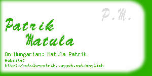 patrik matula business card